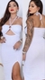 Vestido Feminino Midi Casual Kardashian Tubinho com Fenda - loja online