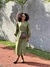 VESTIDO MAXI MIDI EM TRICOLINE COM ELASTANO VERDE ESCURO - Flavia Ferrer