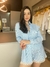 CAMISA MAXI LISTRADA MANGA LONGA AZUL - Flavia Ferrer