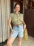 CAMISA CROPPED LASTEX VERDE MILTAR