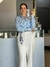 CAMISA MAXI LISTRADA MANGA LONGA AZUL - comprar online