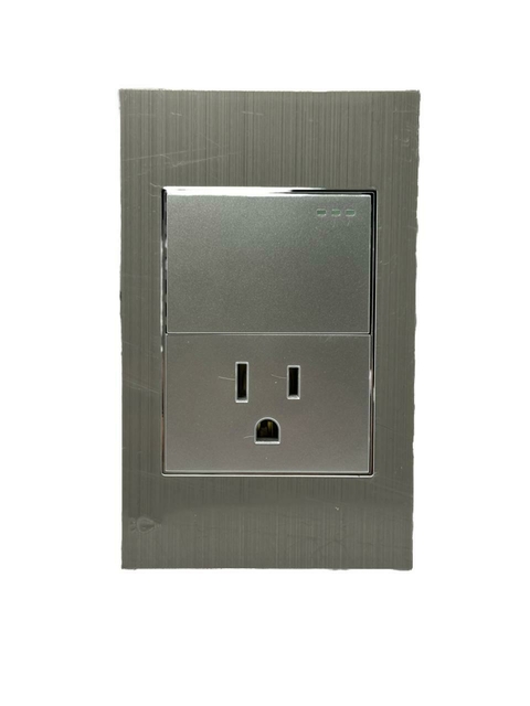 Interruptor mas toma Linea Stainless - comprar en línea