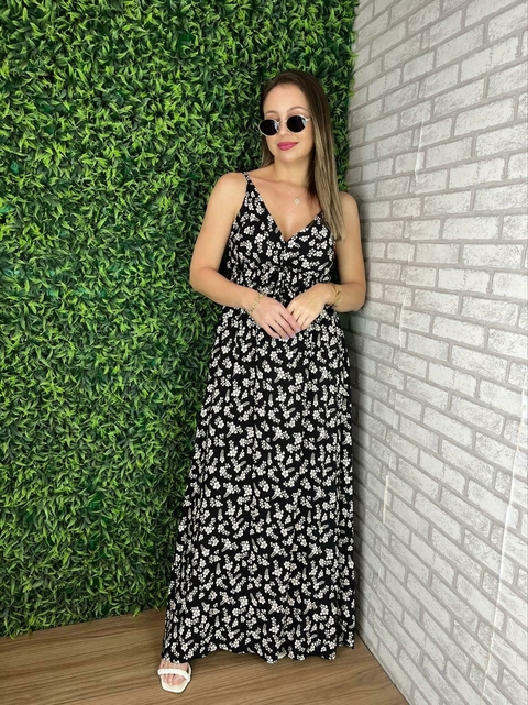 Vestido longo estampado