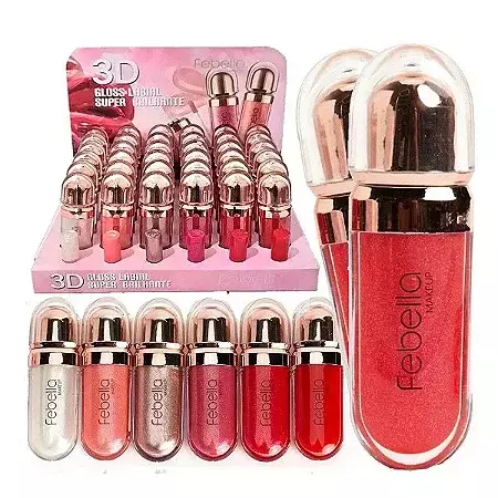 Gloss brilhante 3D - Febella Makeup