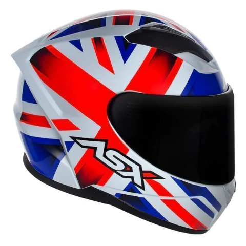 CAPACETE ASX CITY KINGDOM BRILHO BRANCO/VERMELHO/AZU - comprar online