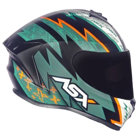 CAPACETE ASX DRAKEN THUNDER FOSCO PRETO/VERDE/LARANJA - comprar online