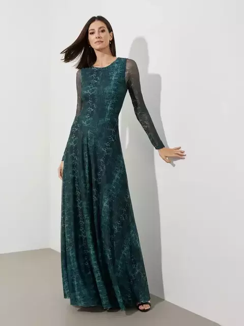 Vestido Yves Tule Mistério Verde
