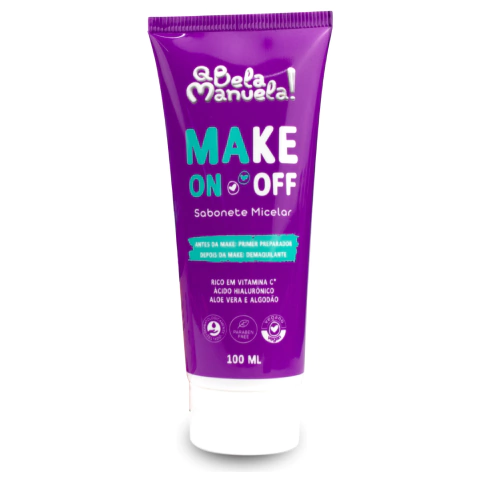 SABONETE FACIAL MICELAR MAKE ON OFF - Q BELA MANUELA