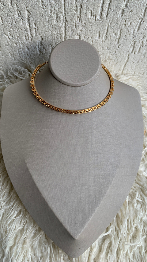 Choker de Aro com elos de correntaria no banho Ouro - comprar online
