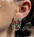 Brinco duplo Ear Line em Turmalinas no banho Ouro