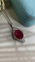 Colar Oval em Safira Pink cravejado com zircônia no banho ródio branco - Camila Kruk Semijoias