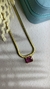 Colar Malha com pingente pink no banho dourado