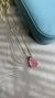 Colar com gota Turmalina Rosa no banho Ouro