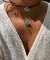 Colar/Pulseira de amarração Boho Camel com Esmeralda Colombiana no Ródio Branco - comprar online