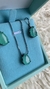 Conjunto gota em Esmeralda Colombiana no banho Ródio Negro - comprar online
