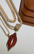 Colar de boca cravejado zircônia Orange com caneta ródio no banho Ouro