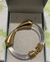 Bracelete de acrílico transparente com ponteiras douradas no banho dourado - comprar online