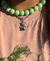 Colar de bolas verde menta no banho diamante na internet