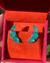 Ear Cuff gotas em Turmalina Azul no banho Ródio Branco - comprar online
