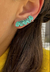 Ear Cuff em Esmeralda Colombiana no banho Ródio Branco na internet