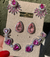 Ear Cuff com Corações Safira Pink no banho Ródio Branco