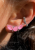 Ear Cuff Turmalina Rosa no banho Ouro - comprar online