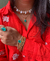 Pulseira Oval Esmeralda Colombiana com malha e Riviera nas laterais no banho Ouro - comprar online