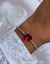 Pulseira Riviera com coração Safira Pink no banho Ródio branco