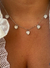 Conjunto de coração Cristal cravejado no banho Ródio Branco