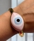 Bracelete de Olho Grego cor Rosa Chá no banho Ouro