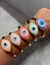 Bracelete de Olho Grego cor Lilás no banho Ouro