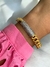Bracelete de elos com cravação de zirconias no banho Ouro