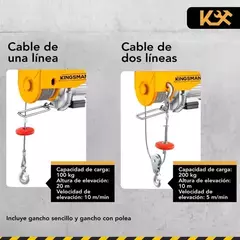 Polipasto 100-200 Kg Mini Grua Winch Electrico,elevador Kingsman Color Amarillo en internet