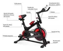 Bicicleta Spinning Fija Centurfit 6kg Hogar Fitness Cardio Color Negro/Rojo en internet