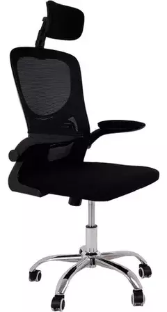 Silla de escritorio Kingshouse KHSO1B ergonómica negra con tapizado de mesh