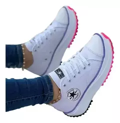 Tenis Fashion Classic De Suela Gruesa De Lona Casual - comprar en línea
