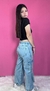 Jean wide leg con tiras