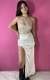 Vestido lentejuelas escote recto