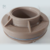 Adaptador flange para caixa d'água na cor marrom, fabricado em plástico, com detalhes visíveis da rosca e vedação.