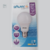 Lâmpada LED Galaxy 5W Bivolt com embalagem, destacando especificações como 480 lúmens, 25000 horas de vida útil e 2 anos de garantia.