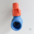 Registro 20 Plastilit com extremidade azul e bico laranja, utilizado em sistemas de encanamento.