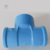 Imagem de um Tê Soldável em plástico azul com buchas de latão, modelo 20 x 1/2 da marca Plastilit.