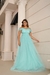 Vestido Longo de Festa Ombro a Ombro com Alça Cor Verde Menta - comprar online