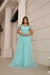 Vestido Longo de Festa Ombro a Ombro com Alça Cor Verde Menta