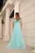 Vestido Longo de Festa Ombro a Ombro com Alça Cor Verde Menta na internet