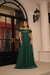 Vestido Longo de Festa Ombro a Ombro com Alça Cor Verde Oliva