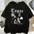 Camiseta de mangas curtas extragrande para homens e mulheres, tops do rapper Tup