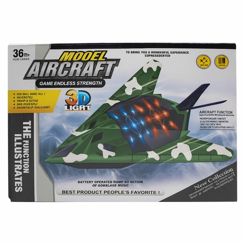 Nave Avião Bate e Volta Com Som e Led Aircraft Brinquedo