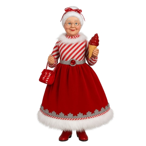 Boneca Mamãe Noel 30cm Enfeite Natalino Em Pé Rubi