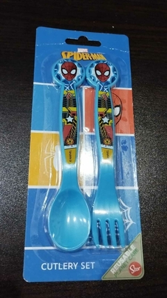 Set x 2 Cubiertos Spiderman Cuchara Tenedor Infantil